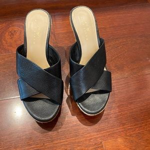 Black and braided wedges